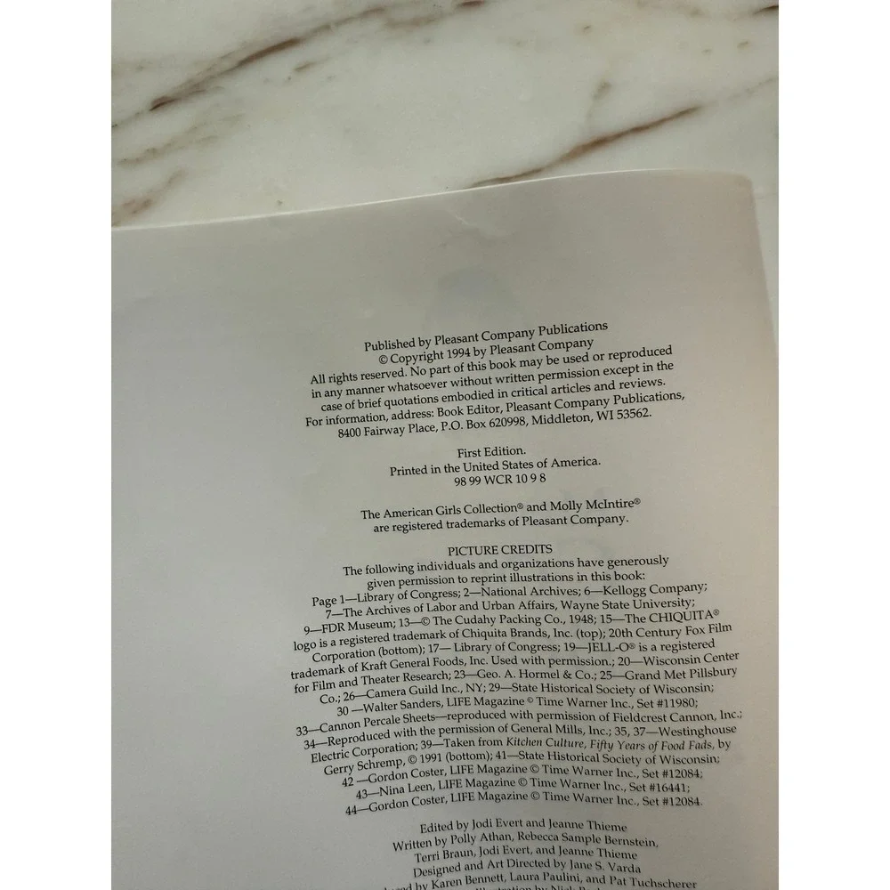 Vintage 1994 American Girl Molly's Cookbook First Edition 1940s Recipes